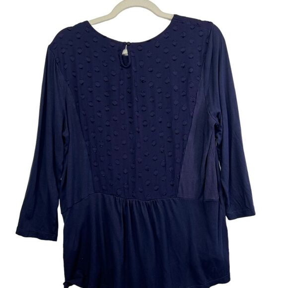 Boden Navy Swiss Dot Peplum Top size 14 - Picture 10 of 14